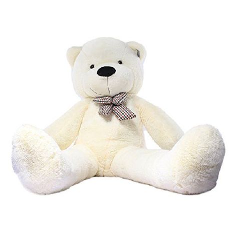 Giant Cudly Plush Teddy Bear w Bow-Tie - Ivory White  - 120cm
