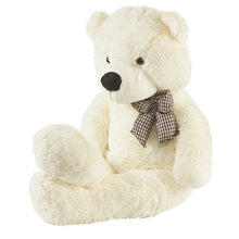 Load image into Gallery viewer, Giant Cudly Plush Teddy Bear w Bow-Tie - Ivory White  - 120cm

