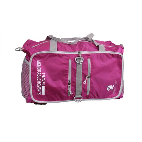 Hazlo Sports Carry Duffel Bag with Foldable Zipper - Rose Red
