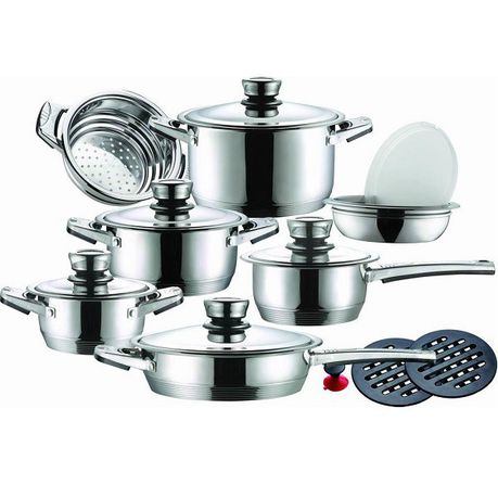 Tommy Leopard German Designed 16-Piece Stainless Steel Cookware Set Buy Online in Zimbabwe thedailysale.shop