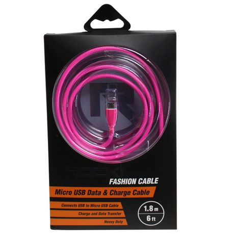 Rocka Micro USB Cable - Fashion Series - Red/Pink Buy Online in Zimbabwe thedailysale.shop