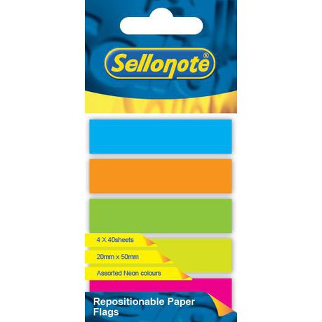 Sello-Flag Repositionable PP Flags - Neon (5 x 25 Sheets)