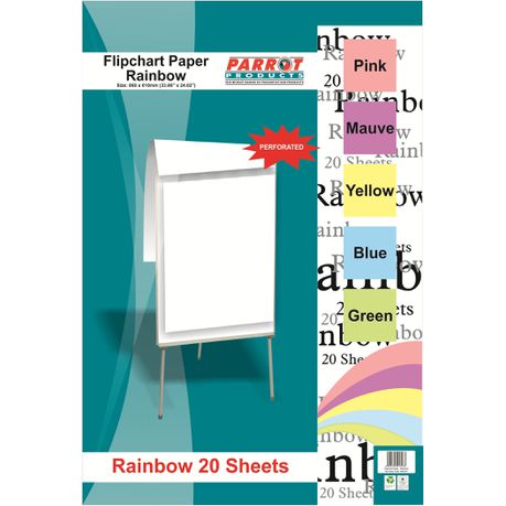 Parrot Flipchart Paper - Rainbow Paper 20 Sheets Buy Online in Zimbabwe thedailysale.shop