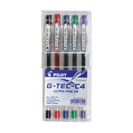 Pilot G-Tec-C4 Ultra Fine 04 Needle Tip Pens - Wallet of 5 Colours Buy Online in Zimbabwe thedailysale.shop