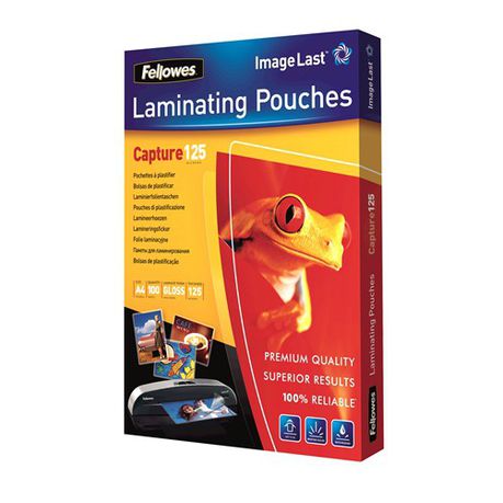 Fellowes Capture125 A4 125micron Gloss Laminating Pouches (100 Pack) Buy Online in Zimbabwe thedailysale.shop