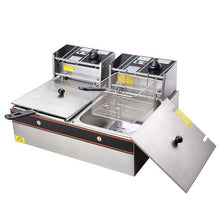 Load image into Gallery viewer, Ideal 10L Stainless Steel 2-Tank Electric Fryer
