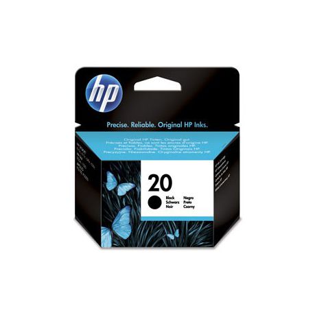 HP # 20 Black Inkjet Print Cartridge (28 ml) yield 455 pgs @ 5% - DeskJet 610c / 640c / 656c