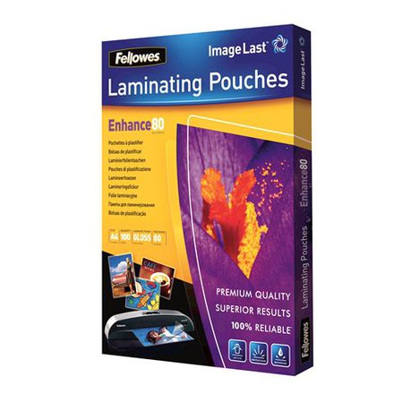 Fellowes Enhance80 A3 80micron Gloss Laminating Pouches (100 Pack) Buy Online in Zimbabwe thedailysale.shop