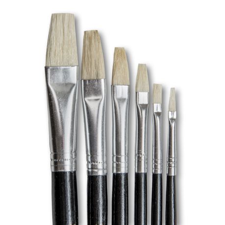 Dala 577 Flat Pure Bristle Paint Brush - Set of 6 Brushes
