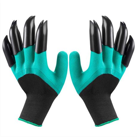 2 Piece Waterproof Garden Gloves with Claw For Digging Planting - Green Buy Online in Zimbabwe thedailysale.shop
