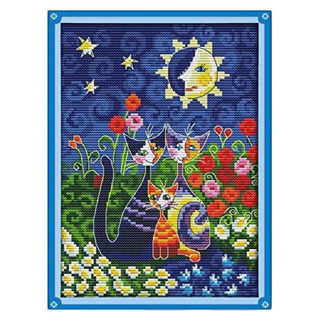 Cute Cats Under The Sun Cross Stitch - Dark Buy Online in Zimbabwe thedailysale.shop