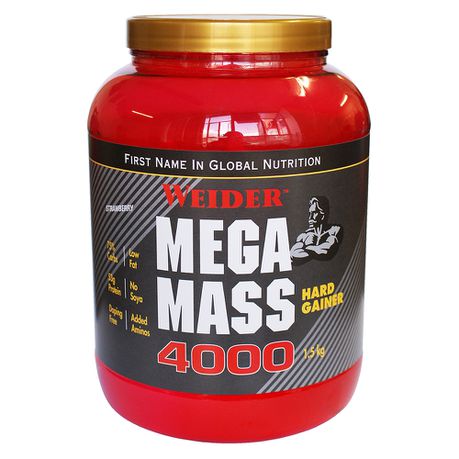 Weider - Mega Mass 4000 for a Sustained Mass Gain - 1.5kg (Strawberry) Buy Online in Zimbabwe thedailysale.shop