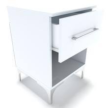 Load image into Gallery viewer, BAM! High Gloss White One Drawer Bedside/Nightstand
