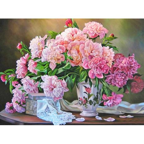 Diamond Painting - Pink Flowers - 40cm x 50cm