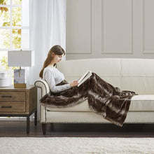 Load image into Gallery viewer, Wonder Trend Faux Fur Luxury Mink Thermal Heat Blanket Throw Chocolate
