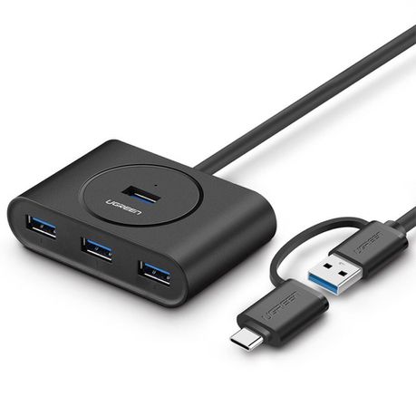 Ugreen 4PRT USB3.0 HUB W/UBSC OTG ADP-BK Buy Online in Zimbabwe thedailysale.shop