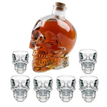 Load image into Gallery viewer, Skull Decanter and 6 Skull Shot Glasses-750ml
