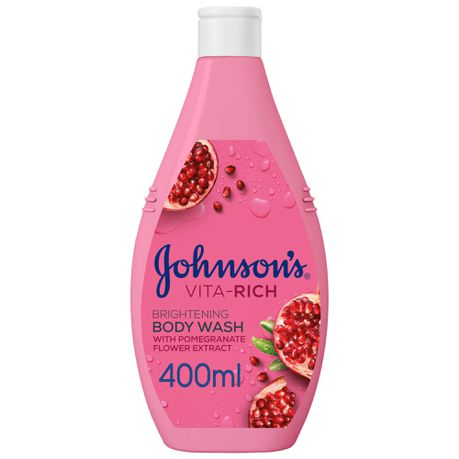 Johnson's Body Wash - Vita-Rich, Brightening, Pomegranate, 400ml x 6 Buy Online in Zimbabwe thedailysale.shop