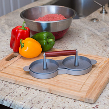Load image into Gallery viewer, Best Double Hamburger Press - Stuffed Burger Patty Press - Non Stick Molds
