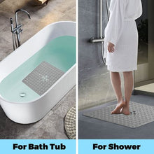 Load image into Gallery viewer, Non-Slip PVC Bathroom Bath/Shower Mat Polka Dot Texture Light Grey Square
