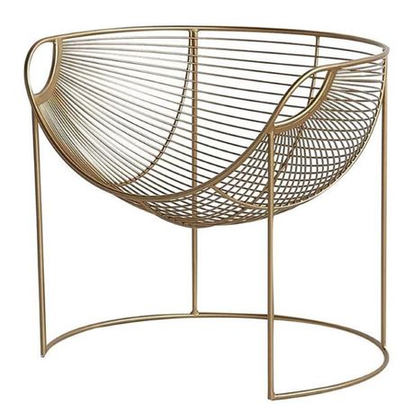 Gold Metal Frame Iron Wire Living Room Leisure Chair