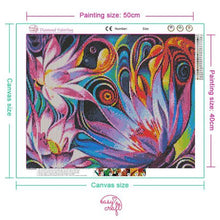 Load image into Gallery viewer, Diamond Painting DIY Kit, Round diamonds, 50x40cm- Abstract Flowers
