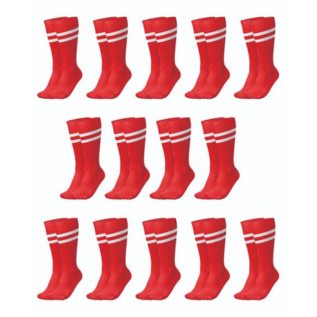 Ronex Soccer Socks - Set of 14 Pairs - Red/White Buy Online in Zimbabwe thedailysale.shop