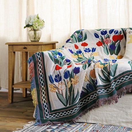 Tulip Jacquard Blanket Home Decorate Sofa Cover Carpet Thick Coverlet Buy Online in Zimbabwe thedailysale.shop