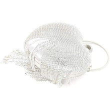 Load image into Gallery viewer, Women Silver Luxury Heart Shape Tassel Evening Clutch Bag

