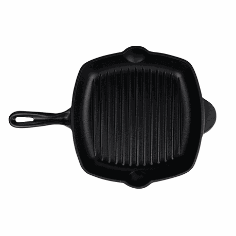 Chef Matt Black Cookware - Cast Iron 26cm Square Griddle