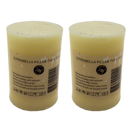 Citronella Pillar Candle 1 Pack -x 2 Set Buy Online in Zimbabwe thedailysale.shop