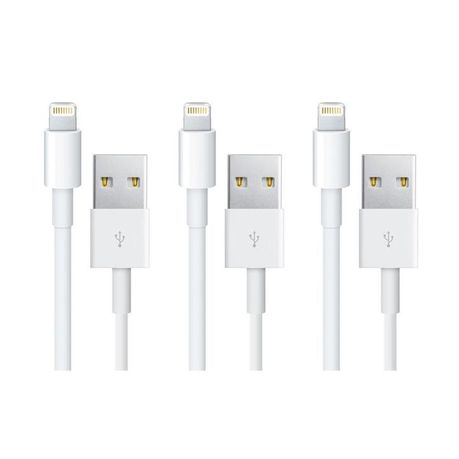 iPhone USB Charging Cable for iPhone - White (Pack of 3) 1 m Buy Online in Zimbabwe thedailysale.shop