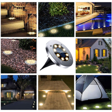 Load image into Gallery viewer, Solar Powered 8 LED Ground Light For Borders Driveway Pathways - Set of 8
