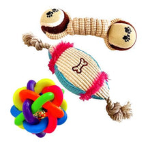 Load image into Gallery viewer, 3 Pack Variety Dog Toys Plush, Rubber, Rope and Balls-Pets Toys
