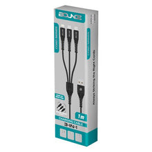 Load image into Gallery viewer, Bounce 3-in-1 Charge Cable - Cord Series - 1m - Black
