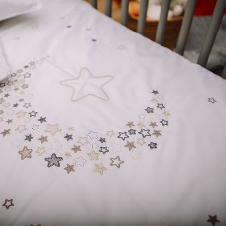 Babes & Kids - Starry Night Egyptian Cotton Baby Duvet Cover Set - Stone - Egyptian Cotton Buy Online in Zimbabwe thedailysale.shop