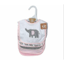 Load image into Gallery viewer, Baby Bib Set 5 Piece - Pink Elephant
