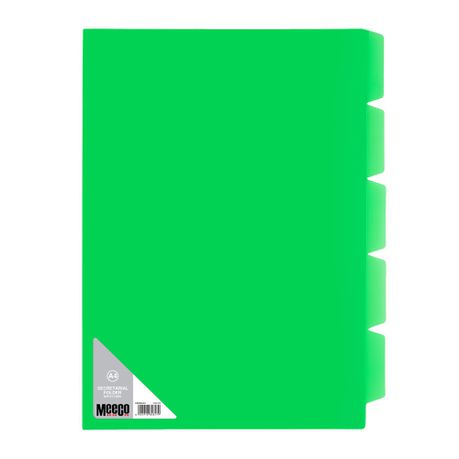 Meeco Secretarial Folder with 5 Tabs - A4 - Green Buy Online in Zimbabwe thedailysale.shop