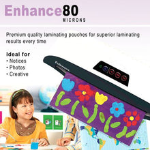 Load image into Gallery viewer, Fellowes Enhance80 A4 80micron Gloss Laminating Pouches (100 Pack)
