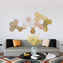 Load image into Gallery viewer, Hexagon Mirror Tiles Décor - Rose Gold - Self Adhesive- 20cm - Large - 6-Pack
