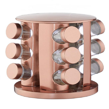 12pcs Spice Dispenser in a Rotating Rack - Rose Gold Buy Online in Zimbabwe thedailysale.shop