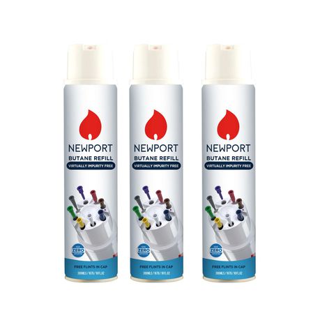 Newport Butane Lighter Gas - 3 x 300ml Pack Buy Online in Zimbabwe thedailysale.shop