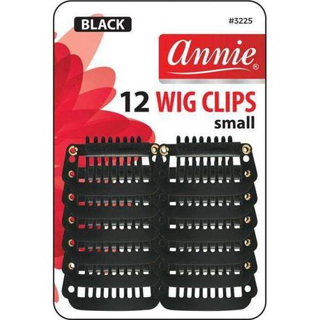 ANN03225 - Annie - Wig Clips Small 12Ct Black - 6 Pack