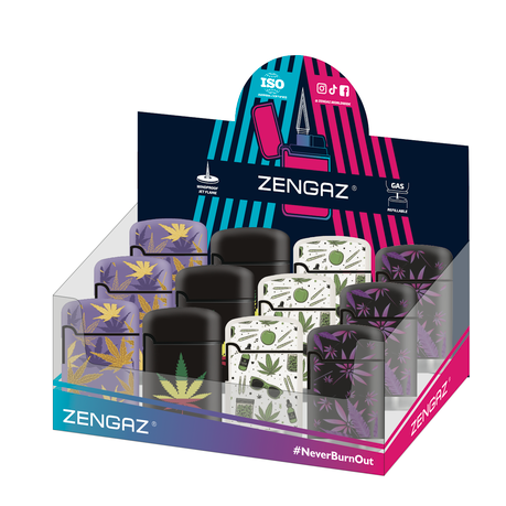 12 Pack Zengaz Mega Jet Flame Lighter - Leaf Design Buy Online in Zimbabwe thedailysale.shop