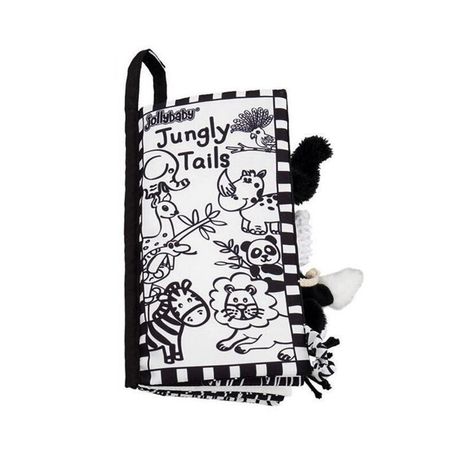 Jollybaby Soft Cloth Baby Books - Jungle Tails (black & white) Buy Online in Zimbabwe thedailysale.shop