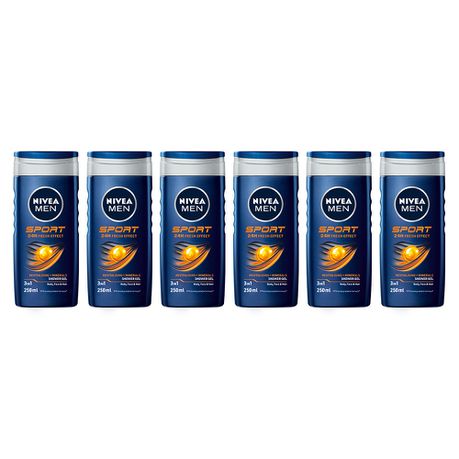 NIVEA MEN sport shower gel / body wash - 6 x 250ml Buy Online in Zimbabwe thedailysale.shop