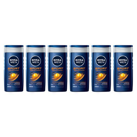 NIVEA MEN sport shower gel / body wash - 6 x 250ml