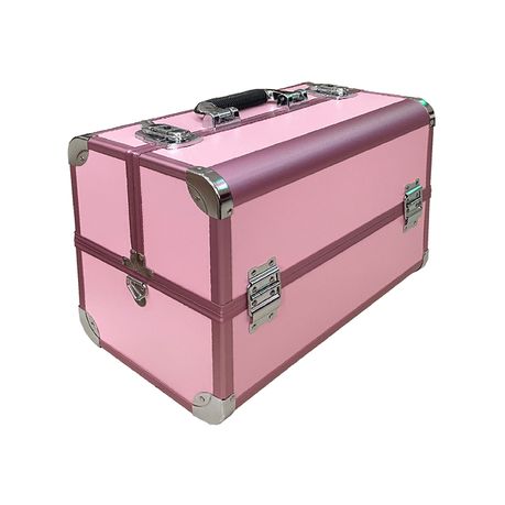 Professional Cosmetic Makeup Case with Lockable Key - Pink