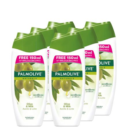 Palmolive Naturals Milk & Olive Shower Gel, Bulk Offer - 6 X 500ml Buy Online in Zimbabwe thedailysale.shop