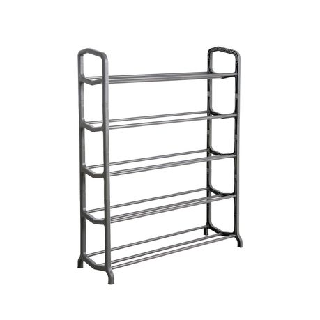 Knight Space Grey 5 Tier Metal Space Saving Lightweight Shoe Rack